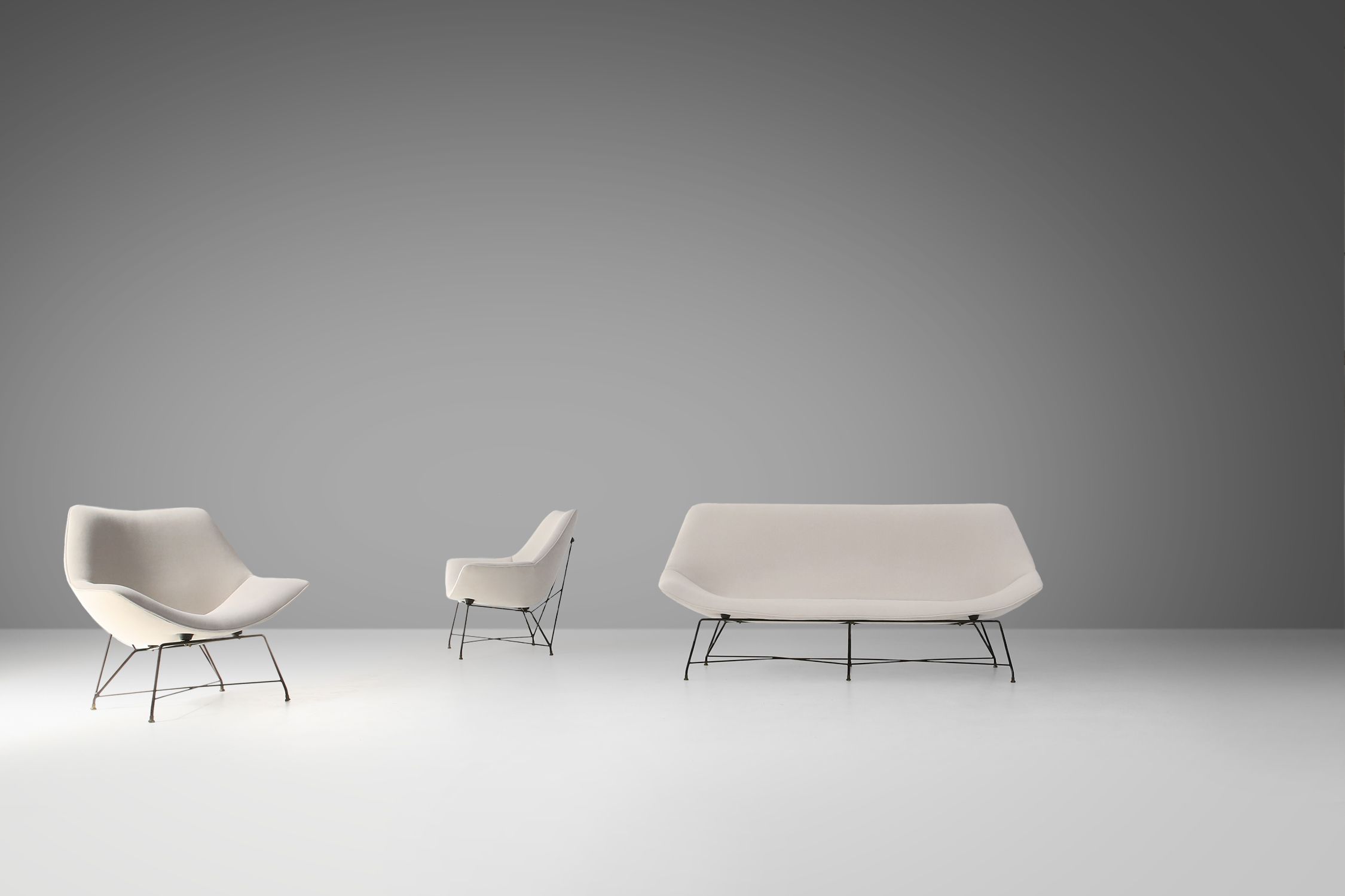 Cosmos Living Room Set of 3 by Augusto Bozzi for Saporiti, Italy, 1954 thumbnail